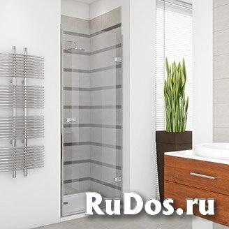 Дверь в душевую нишу GuteWetter TREND DOOR GK-861 60х200 см, цвет хром матовый, стекло бесцветное TWO фото