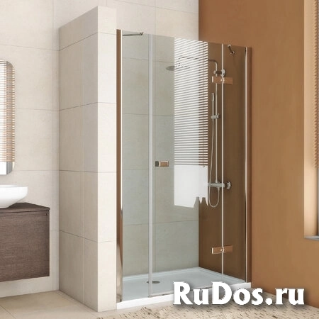 Душевая дверь в нишу GuteWetter Trend Door GK-863P правая 138 см стекло бесцветное Two, профиль хром фото