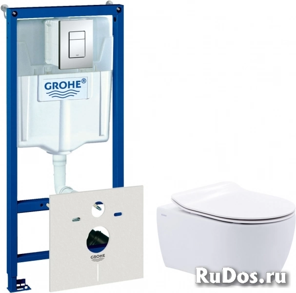 Комплект инсталляция Grohe Rapid SL 38775001 4 в 1 + унитаз SSWW NC2038V ультратонкое сиденье фото