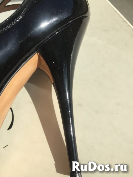 Босоножки туфли casadei италия 39 размер черные лак кожа платформ изображение 6