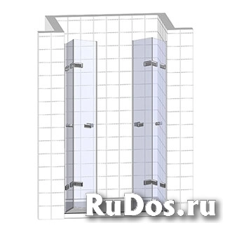 Дверь в душевую нишу GuteWetter TREND DOOR GK-864TWO 160х200 см, петли CH 27, ручки CH 113 стекло бесцветное 8 мм фото