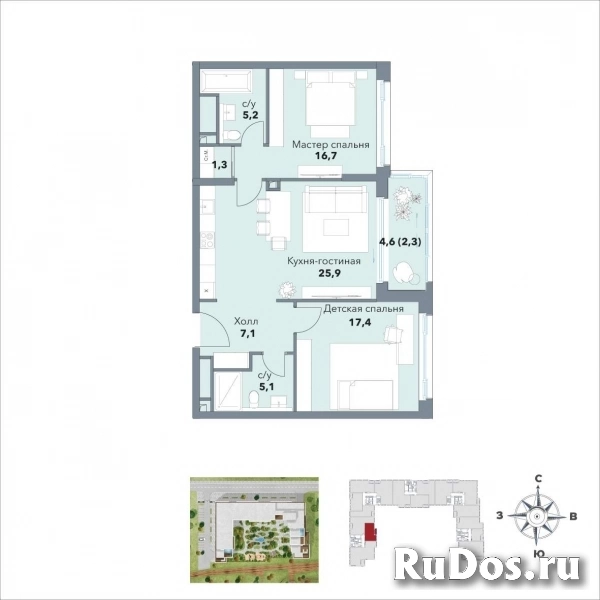 Продам 2 комнатную квартиру 82 м2 фото