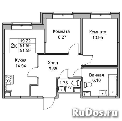 Продам 2 комнатную квартиру 51 м2 фотка