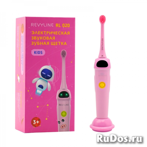 Звуковая щетка Revyline RL020 Kids Pink с наклейками в наборе фото