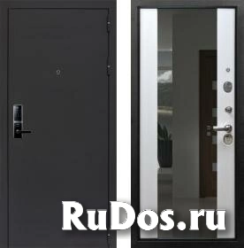 Дверь входная (стальная, металлическая) Сенатор Практик 3К СБ-16 с зеркалом quot;Лиственница бежеваяquot; с электронным замком фото