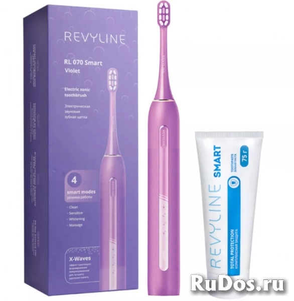 Электрическая звуковая зубная щётка Revyline RL 070 Violet фото