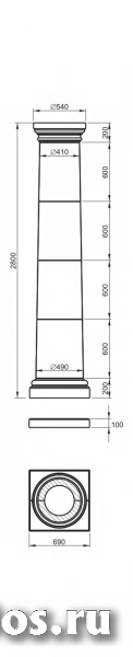 Колонна арт. КЛ-02.490 (сб) для фасадного декора фото