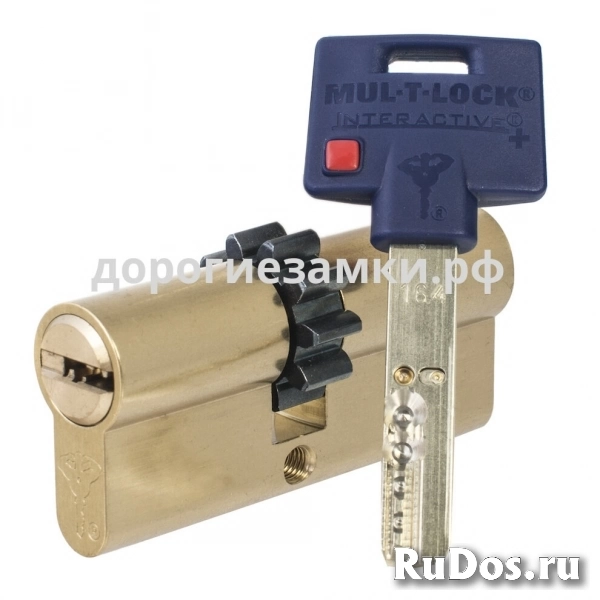 Цилиндр Mul-T-Lock Interactive+ ключ-ключ (размер 50x60 мм) - Латунь, Шестеренка (5 ключей) фото