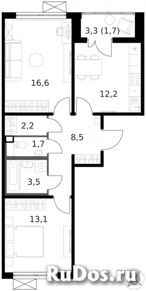 Продам 2 комнатную квартиру 59.4 м2 фотка