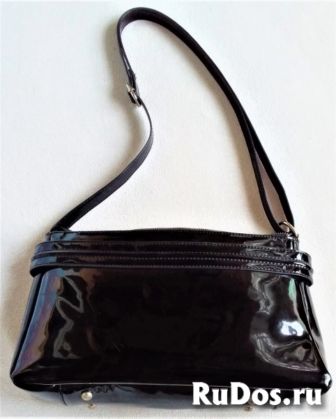 сумка женская, лакированная, чёрная, искусственная кожа, новая фото