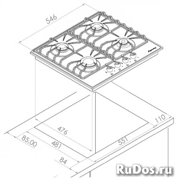 Газовая варочная панель Kuppersberg FQ 602 C фото