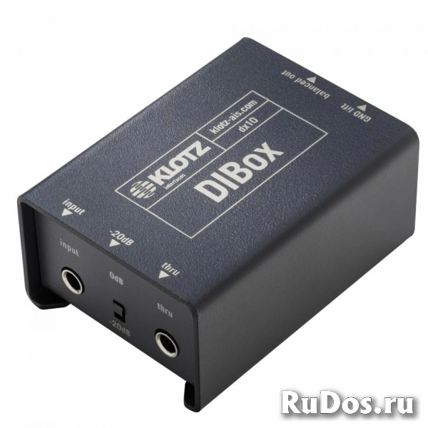 KLOTZ DX10 пассивный директ бокс (DI-box), балансный выход XLR/линейный выход Jack 6.3 мм, гармонические искажения. фото