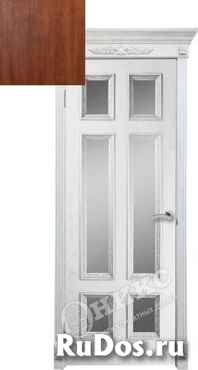 Дверь межкомнатная Оникс Гранд со штапиком Флора co cтеклом Цвет quot;Анегри темныйquot; фото