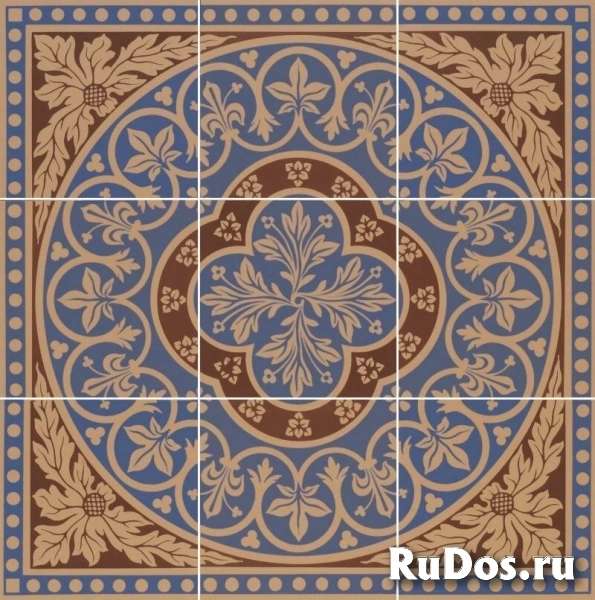Керамическая плитка Original Style Victorian Floor Tiles Disraeli Blue On Buff 45.7x45.7 фото