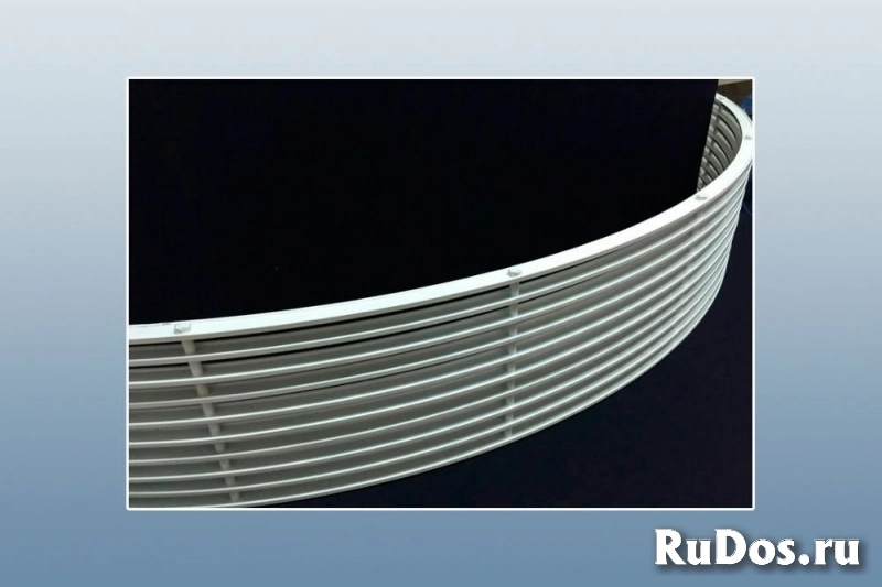 Радиусная решетка РАЛ1 / РАЛ2 (белая) 950 * 180 (Ш * В) фото