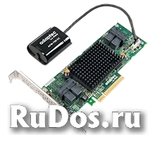 Контроллер SAS Adaptec ASR-81605ZQ SGL 2281600-R (PCI-E v3 x8, LP,SAS 12G,RAID0,1,10,5,6,50,16port(int4*SFF8643),1Gb,maxCache,TopConn,AFM в компл, К фото