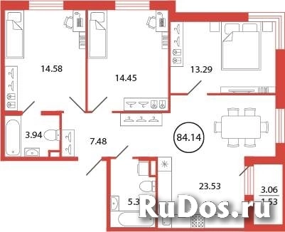 Продам 3 комнатную квартиру 84 м2 фото