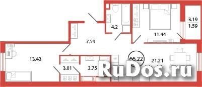 Продам 2 комнатную квартиру 66 м2 фото