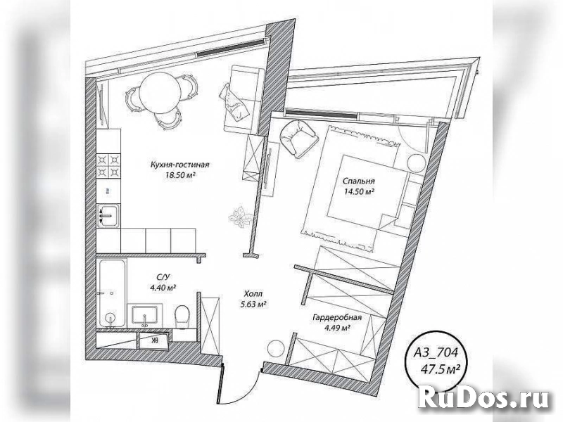 Продам 1 комнатную квартиру 47 м2 фото
