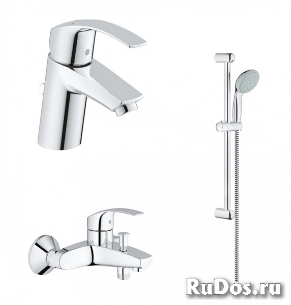 Комплект смесителей Grohe Eurosmart 124446 3 в 1 для ванны, хром фото