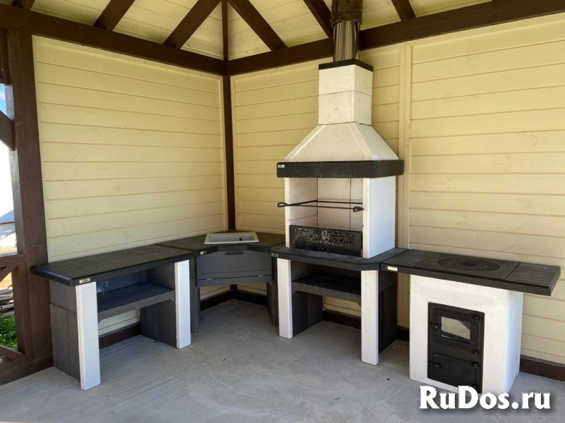 Печь барбекю с мангалом Принц для беседки или участка изображение 5