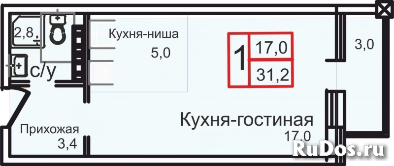 Продам 1 комнатную квартиру 34 м2 изображение 3