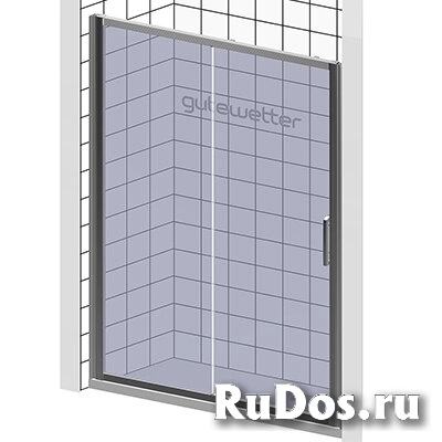 Дверь в душевую нишу GuteWetter KOLLE DOOR GK-662D-135 110х200 см, ручка CH 19 стекло бесцветное 6 мм профиль хром блестящий фото