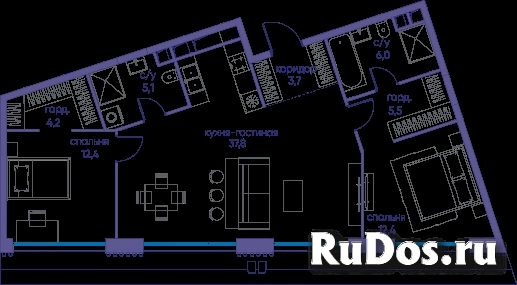 Продам 2 комнатную квартиру 87 м2 фото