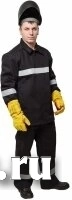 Костюм сварщика WORKER 3 кл.защиты (тк.100% хб,500) КСв №124 W, черный 74 Факел фото