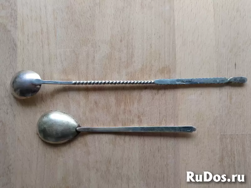 Ложки мельхиор СССР, коктельная и чайная изображение 4