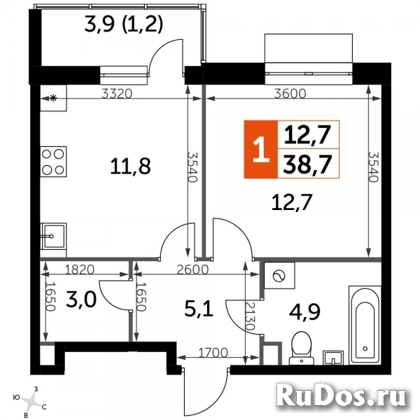 Продам 1 комнатную квартиру 38 м2 фото