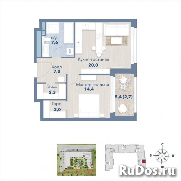 Продам 1 комнатную квартиру 58 м2 фото