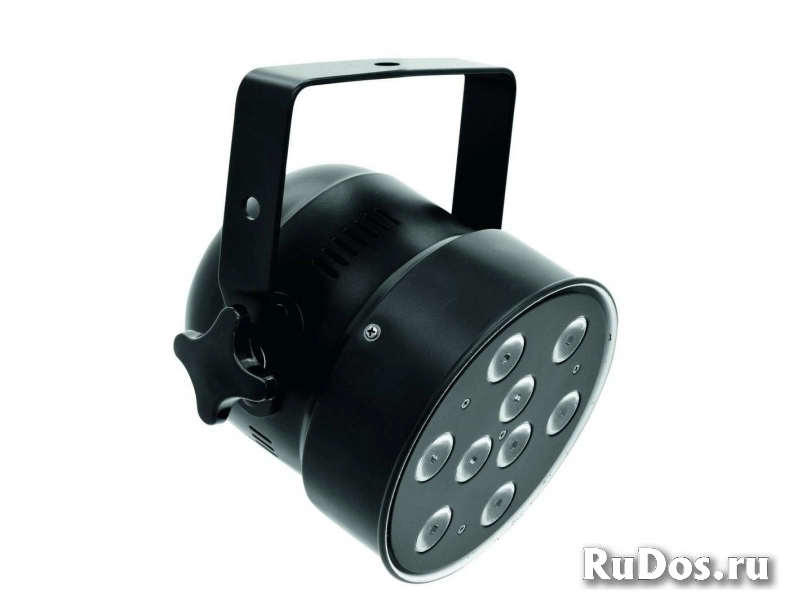 EUROLITE LED PAR-56 9x3W TCL Short black светодиодный прожектор угол раскрытия луча 14 гр, синтез цвета RGB, управление DMX512, 9 светодиодов x 3W. Цвет корпуса - черный фото