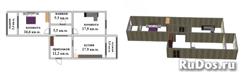 мкр Пироговский, продается 2-х комн.квартира, 81.7 кв.м. изображение 3