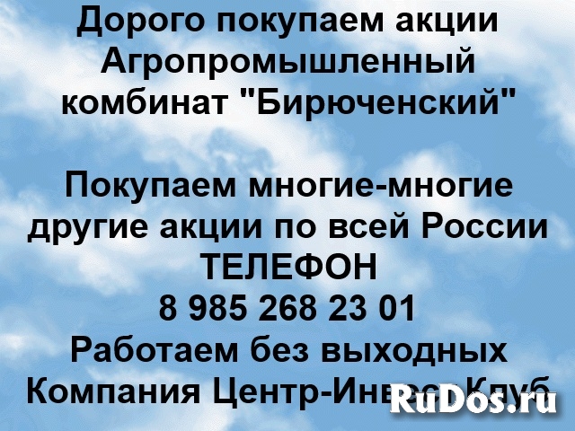 Покупаем акции ОАО АПК Бирюченский и любые другие акции фото