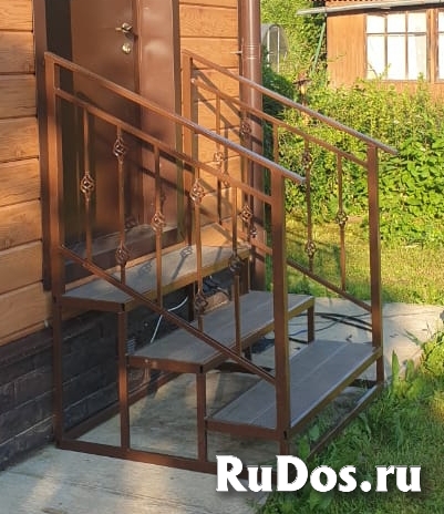 Наружные металлические лестницы с ДПК изображение 4