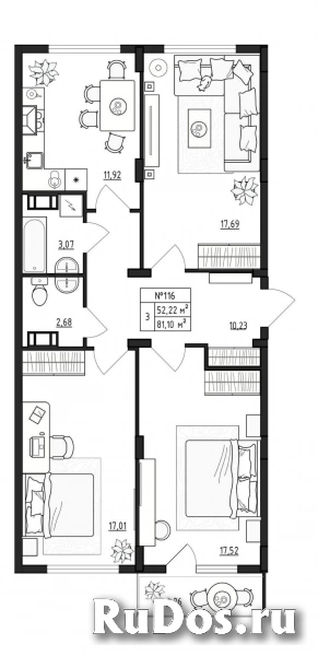 Продам 3 комнатную квартиру 81 м2 фото