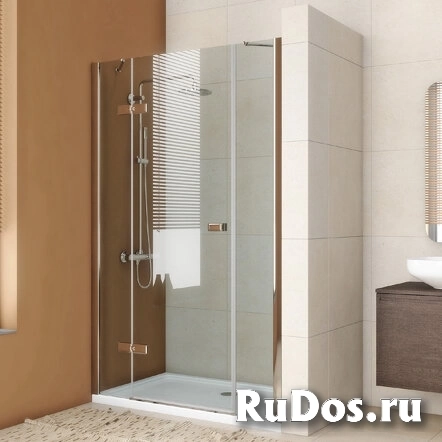 Душевая дверь в нишу GuteWetter Trend Door GK-863P левая 128 см стекло бесцветное Two, профиль хром фото