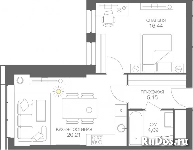 Продам 2 комнатную квартиру 45 м2 фото