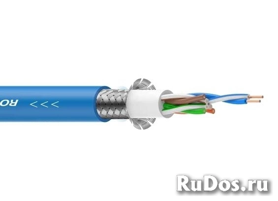 ROXTONE CAT5FB/100 Blue Кабель CAT5, 4x2x0,15 кв.мм, экранирование 95%, длина линии EtherSound не менее 70 м, TPU Jacket, D: 6.4 мм, длина 100 метров, цвет синий фото