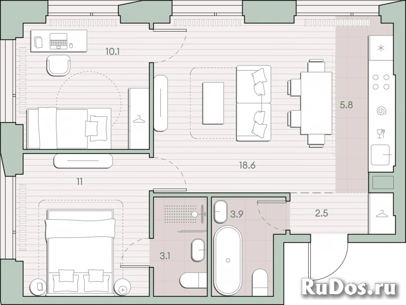 Продам 2 комнатную квартиру 55 м2 фотка