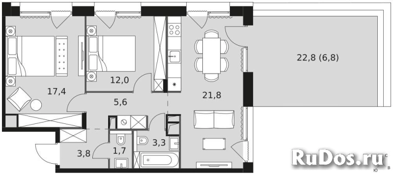 Продам 3 комнатную квартиру 72.8 м2 фотка