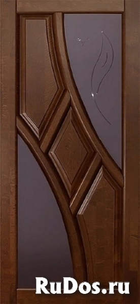 Межкомнатная дверь Глория массив ольхи Цвет:орех античный Тип:со стеклом фото