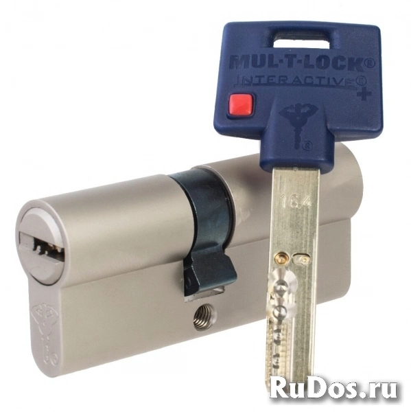 Цилиндр Mul-T-Lock Interactive+ ключ-ключ (размер 35x50 мм) - Никель, Флажок (5 ключей) фото