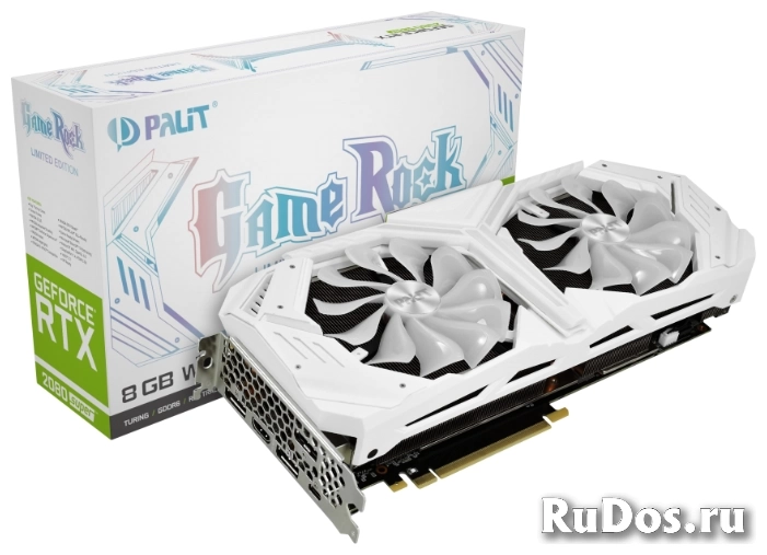 Видеокарта Palit GeForce RTX 2080 SUPER 1650MHz PCI-E 3.0 8192MB 15500MHz 256 bit 3xDisplayPort HDMI HDCP White GameRock Premium фото