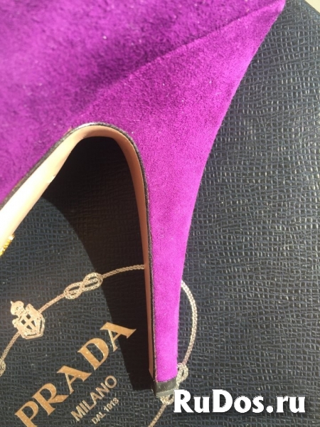 Туфли новые prada италия 39 размер замша сиреневые фиолетовые пла изображение 6