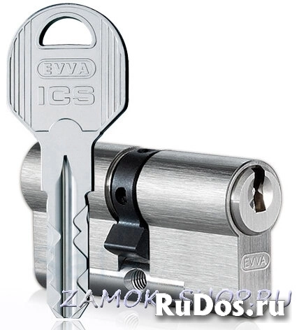 Цилиндр EVVA ICS ключ/ключ, никель, 51х66 фото