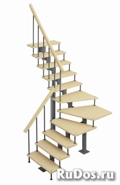 Модульная лестница Фаворит поворот на 90гр. h=3375-3525мм фото