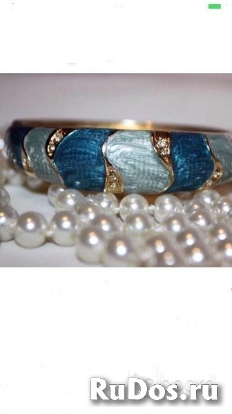 Браслет на руку стразы сваровски swarovski кристаллы голубой сини фото
