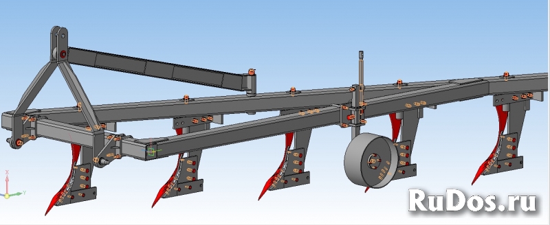 Плуг пятикорпусный модели ПЛ-35х5 с захватом 35 см на один корпус фотка